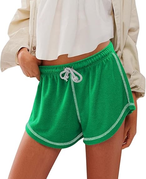 Women’s Casual Shorts Comfy Drawstring Elastic Waist Summer Beach Workout Lounge Shorts for Women