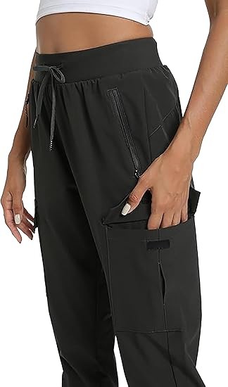 Womens Cargo Pants with Pockets-Lightweight Quick Dry Waterproof Hiking Pants for Travel Casual Athletic and Outdoor