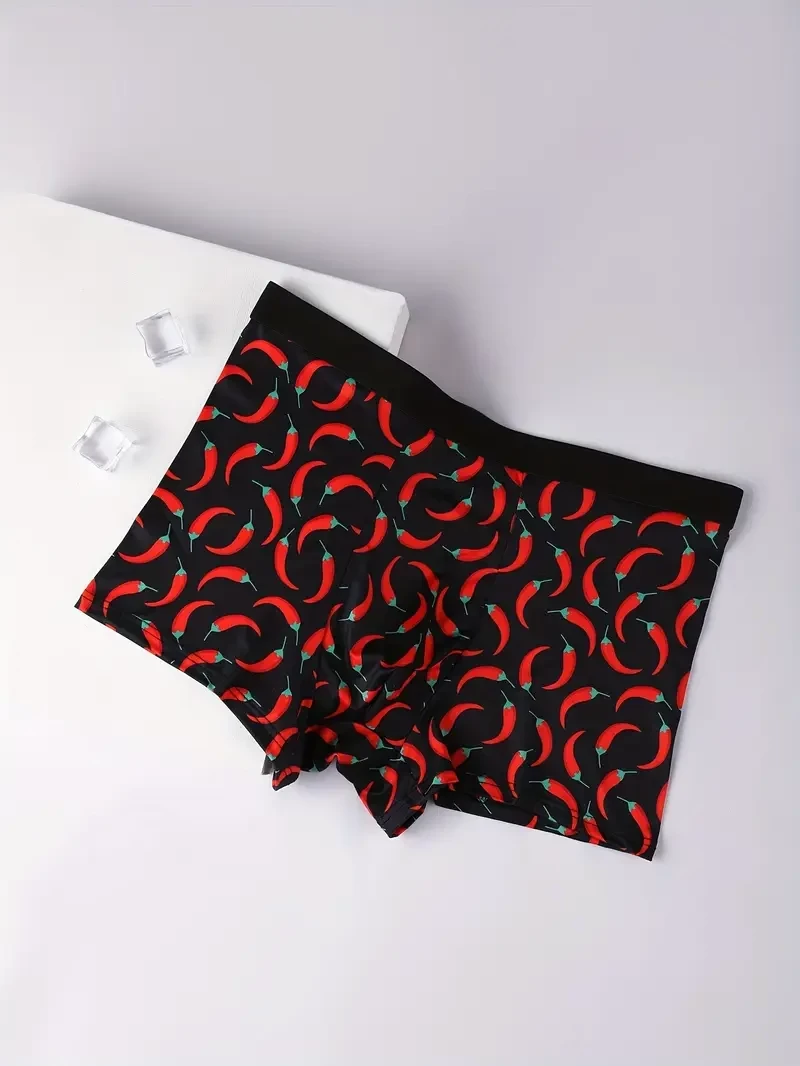Men'S Boxer Briefs - Soft, Comfortable & Breathable with Banana, Duck & Chili Pepper Prints - Stylish Underwear for Casual