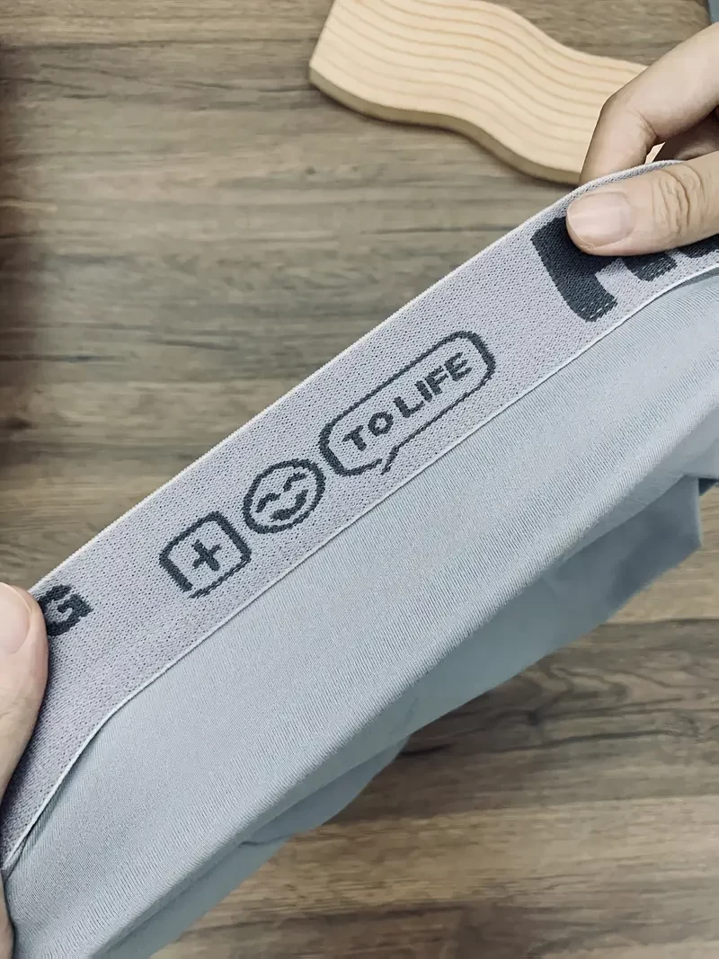 Men'S Underwear Mid-Rise Widened Elastic HELLO Contrast Color Letter Belt Boxer Briefs