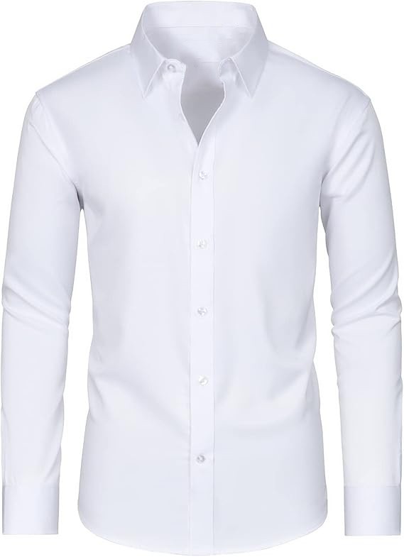 Slim Fit Mens Dress Shirts for Men Button Down Long Sleeve Dress Shirts Wrinkle Free Formal Stain Proof