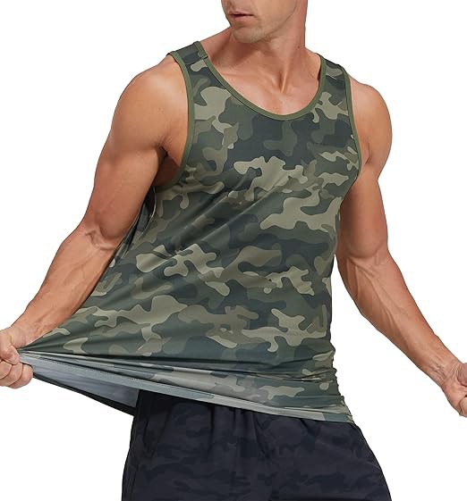 Men's Quick Dry Sports Tank Tops Athletic Gym Bodybuilding Fitness Sleeveless Shirts for Beach Running Workout