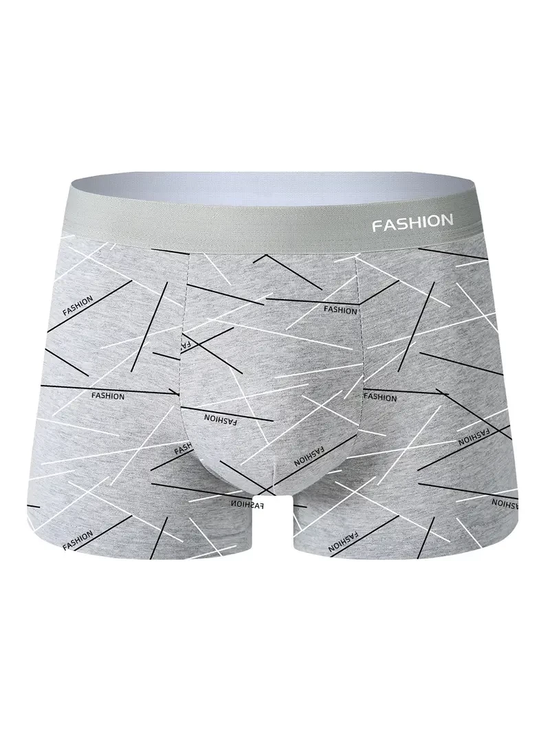 Men'S Boxer Briefs - High Elasticity Breathable Casual Underwear with Unique Geometric Print