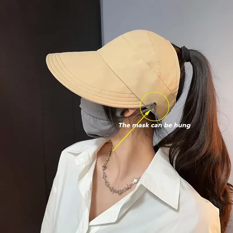 Women's Wide-Brim Sun Hat - Lightweight Breathable Adjustable Foldable Polyester for Hiking, Fishing, Beach & Travel