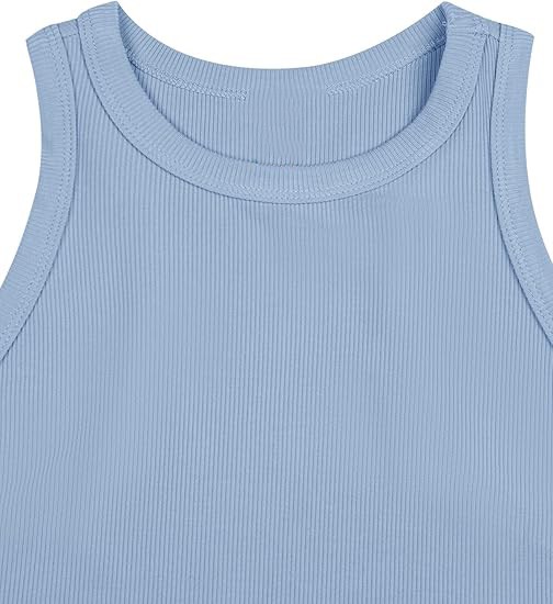 Womens Crop Tops Sleeveless Workout Tops Halter Neck Flowy Athletic Shirts Cropped Tank Muscle Tank