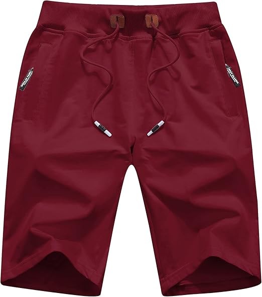 Mens Shorts Casual Drawstring Zipper Pockets Elastic Waist