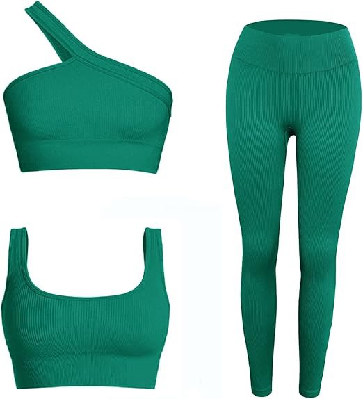 Workout Sets for Women 2 Piece Seamless Sexy One Shoulder Sport Bra High Waist Shorts GMY Yoga Two Piece Outfits