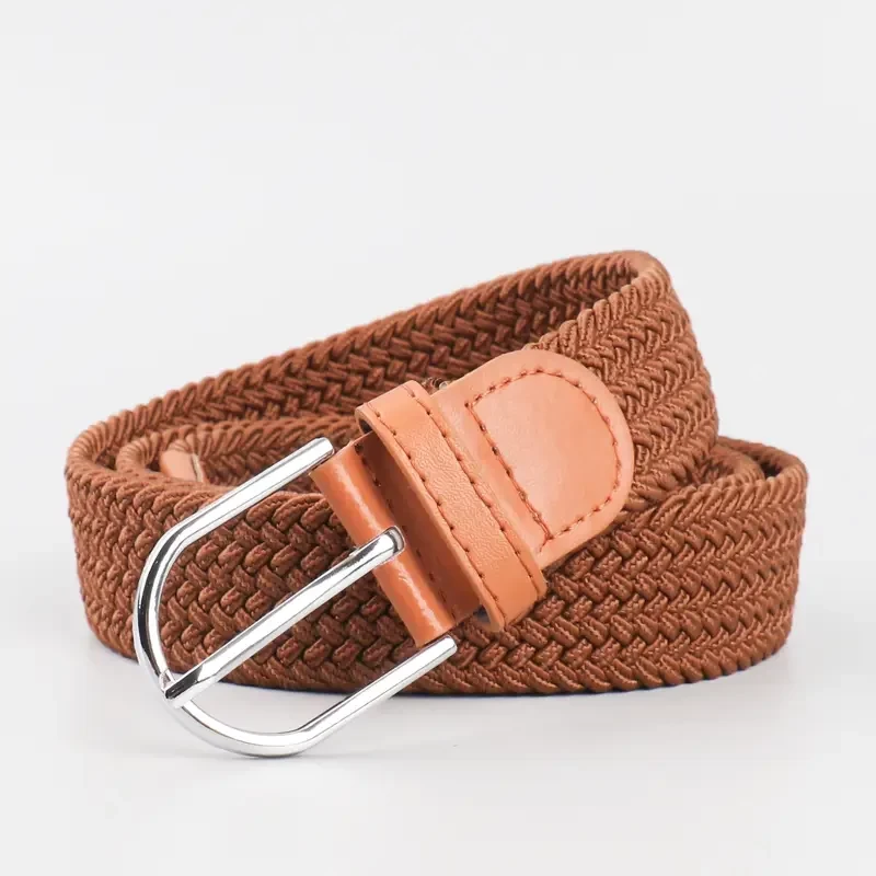 BH Men'S Stretch Braid Belt - Canvas Elastic Fabric, Multicolored Braided Belts with Adjustable Square Buckle, Casual & Formal