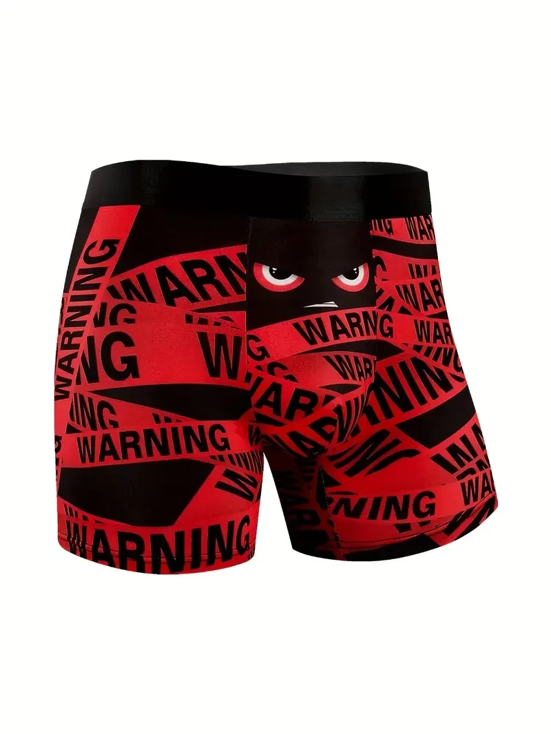 Men'S Breathable Athletic Boxer Briefs with Red Eye Graphic - Lightweight, Quick-Dry, Elastic Waistband