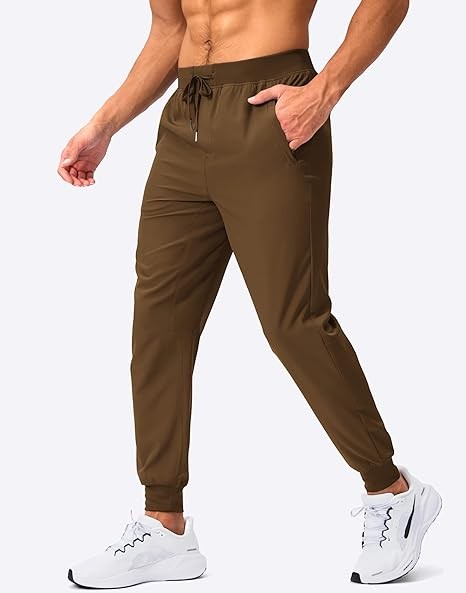 Mens Joggers with Zipper Pockets Lightweight Sweatpants Workout Athletic Pants for Gym Running Golf