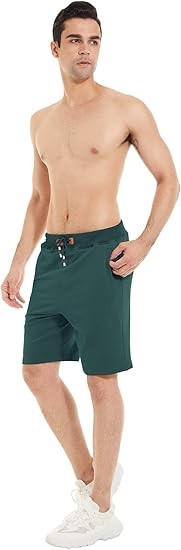 Mens Shorts Casual Drawstring Zipper Pockets Elastic Waist