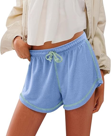 Women’s Casual Shorts Comfy Drawstring Elastic Waist Summer Beach Workout Lounge Shorts for Women