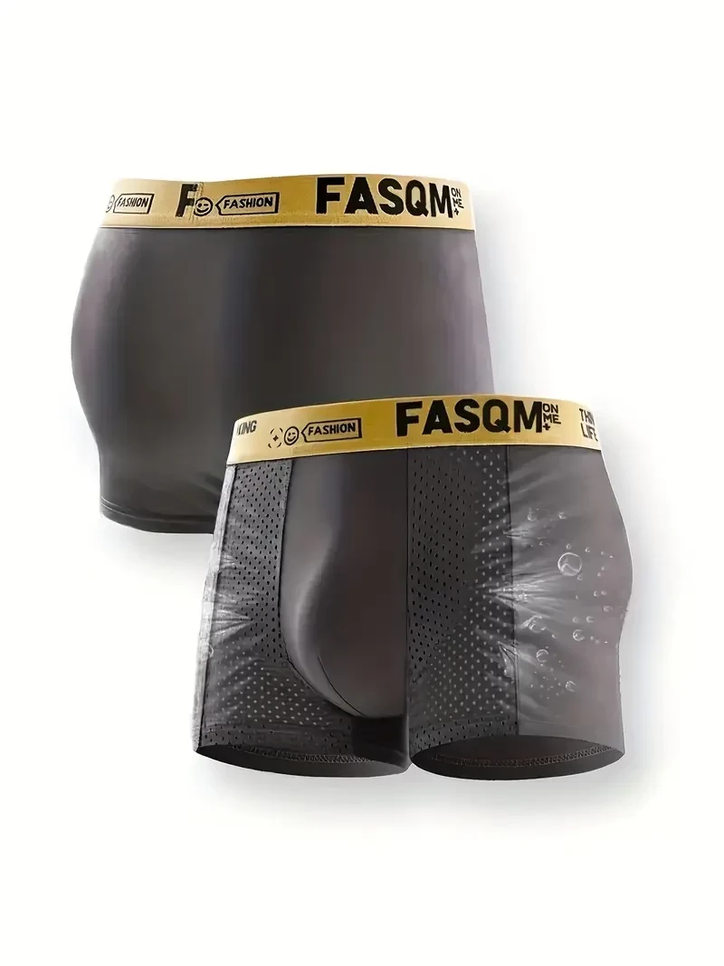 Men'S Cooling Mesh Boxer Briefs - Breathable Graphene Fiber, Soft & Comfortable Athletic Wear