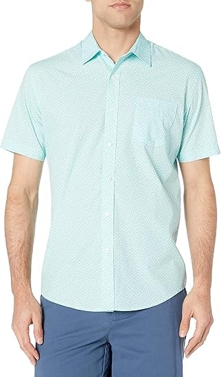Essentials Men's Regular-Fit Short-Sleeve Poplin Shirt