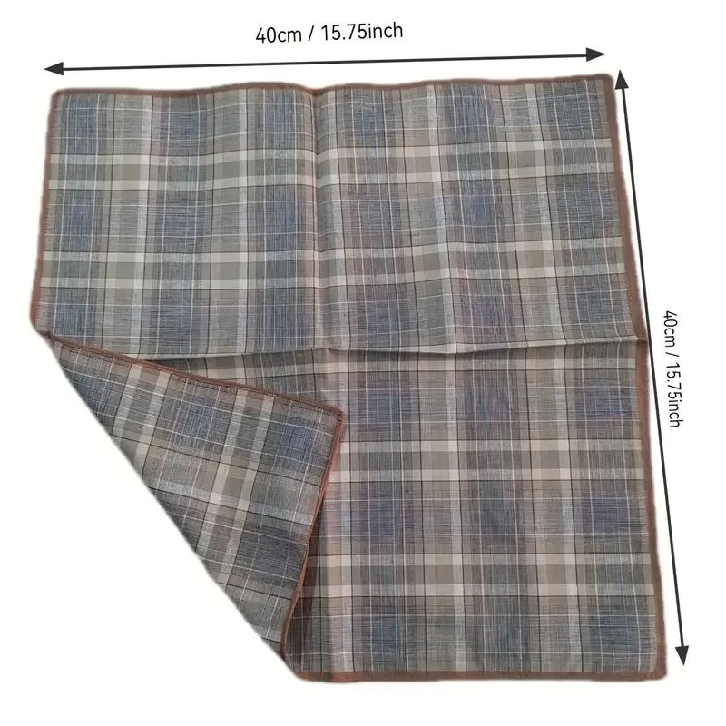Vintage Dark Plaid Cotton Handkerchief, Classic Retro Style, Universal for Men & Women, Thoughtful Gift for Father'S Day & Birthdays, Portabl  (0 reviews)