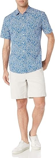 Essentials Men's Regular-Fit Short-Sleeve Poplin Shirt
