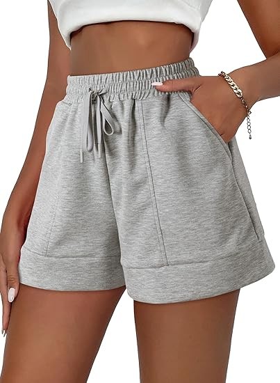 Women's Air Layer Casual Comfy Moisture Wicking Drawstring Shorts with Pockets