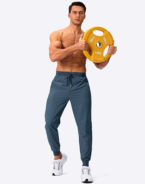 Mens Joggers with Zipper Pockets Lightweight Sweatpants Workout Athletic Pants for Gym Running Golf