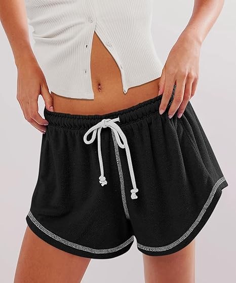 Women’s Casual Shorts Comfy Drawstring Elastic Waist Summer Beach Workout Lounge Shorts for Women