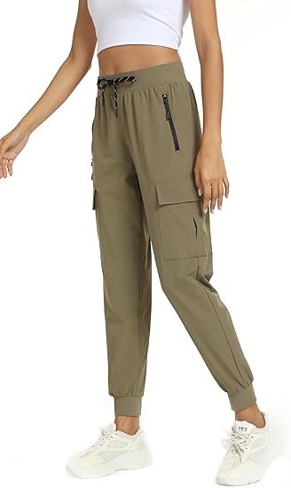 Womens Cargo Pants with Pockets-Lightweight Quick Dry Waterproof Hiking Pants for Travel Casual Athletic and Outdoor