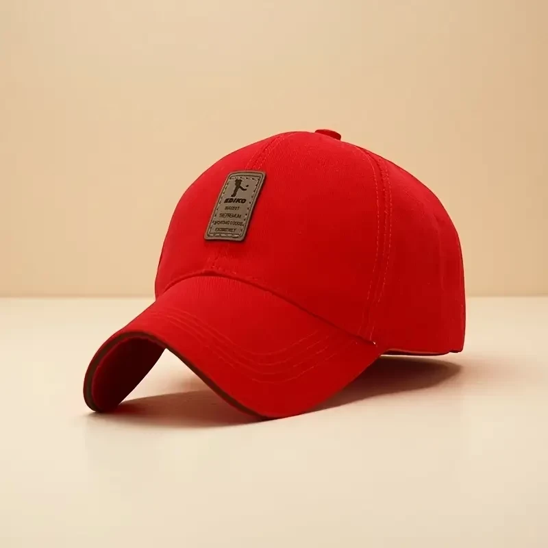 Adjustable Cotton Baseball Cap with Tag - Breathable, Stretch Fit, Simple Style Dad Hat for Outdoor Sports, Sun Protection, Hand