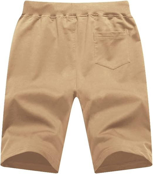 Mens Shorts Casual Drawstring Zipper Pockets Elastic Waist