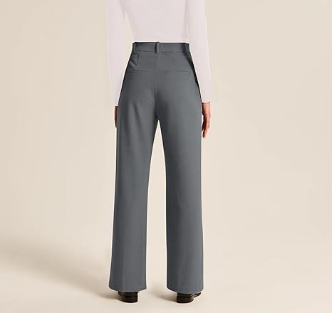 High Waisted Work Pants for Women Business Casual Outfits 2025 Office Dress Pants Trousers with Pockets