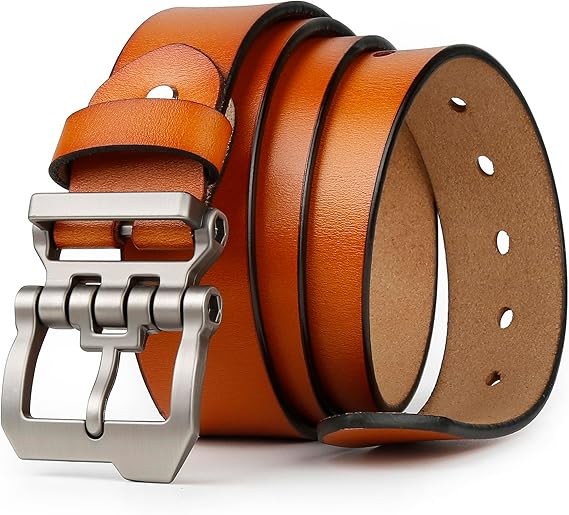 Belts for Men Big and Tall, Mens Belt Leather for Casual Jeans Dress Work All Size 28"-64" Black Brown Width