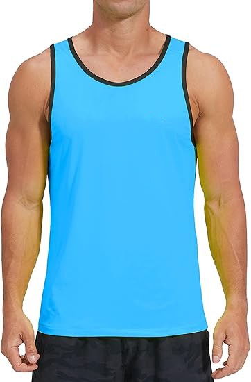 Men's Quick Dry Sports Tank Tops Athletic Gym Bodybuilding Fitness Sleeveless Shirts for Beach Running Workout