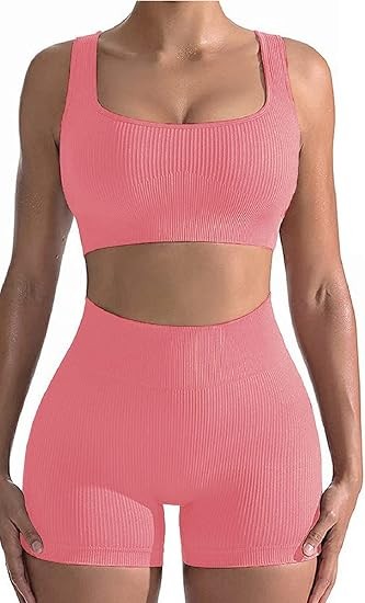 Workout Sets for Women 2 Piece Seamless Sexy One Shoulder Sport Bra High Waist Shorts GMY Yoga Two Piece Outfits