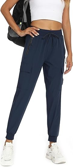 Womens Cargo Pants with Pockets-Lightweight Quick Dry Waterproof Hiking Pants for Travel Casual Athletic and Outdoor