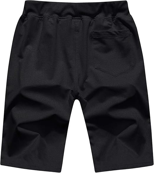 Mens Shorts Casual Drawstring Zipper Pockets Elastic Waist